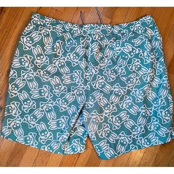 New Psycho Bunny Men's 3XL Swim Trunks All Over Print Lined Teal MSRP $87.50 - Picture 3 of 6